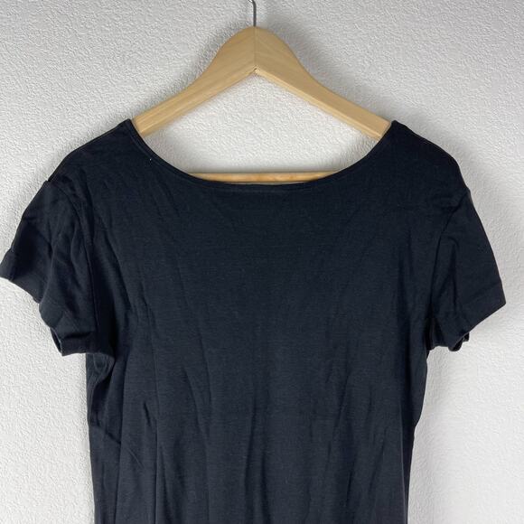 Bryn Walker T-Shirt Dress Womens Medium Black Tencel Blend Short Sleeve Casual - Picture 10 of 11